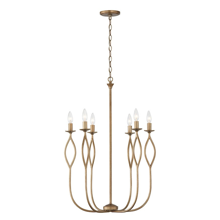 Capital Lighting Cohen 6 Light 22" Chandelier, Mystic Luster - 452561ML