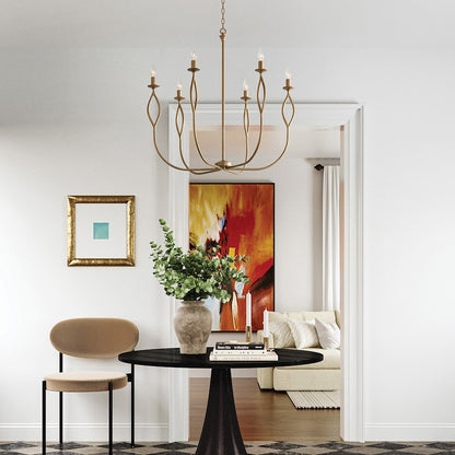 6 Light Chandelier, Mystic Luster