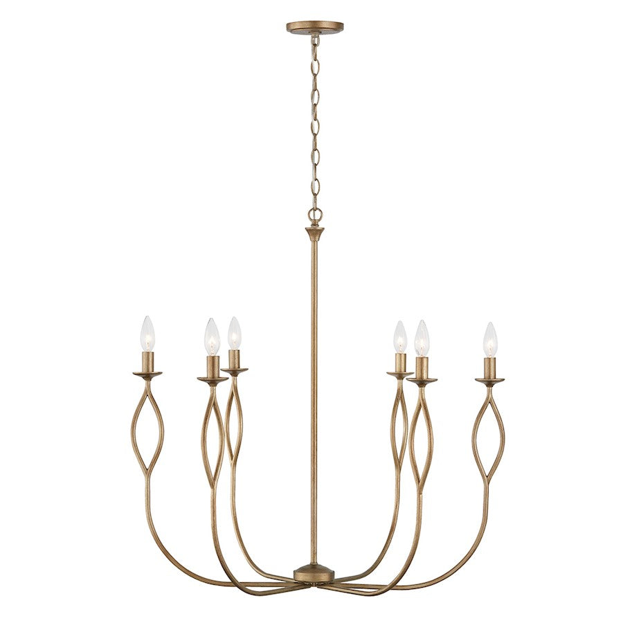 Capital Lighting Cohen 6 Light 31" Chandelier, Mystic Luster - 452562ML