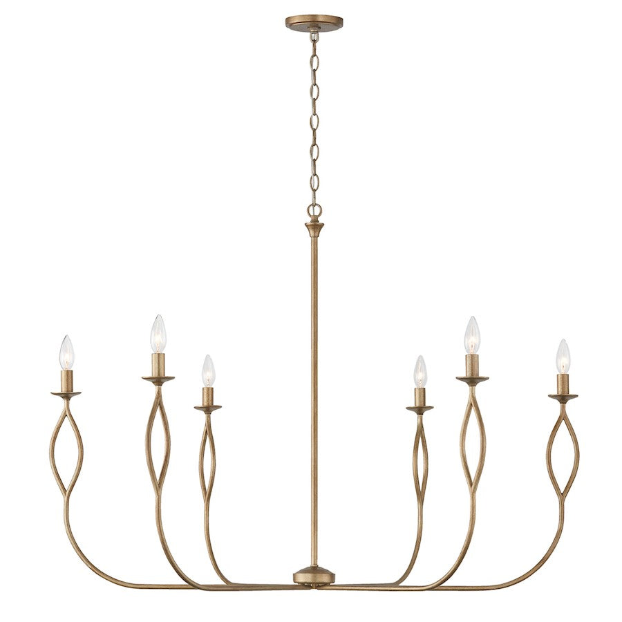 Capital Lighting Cohen 6 Light 44" Chandelier, Mystic Luster - 452563ML