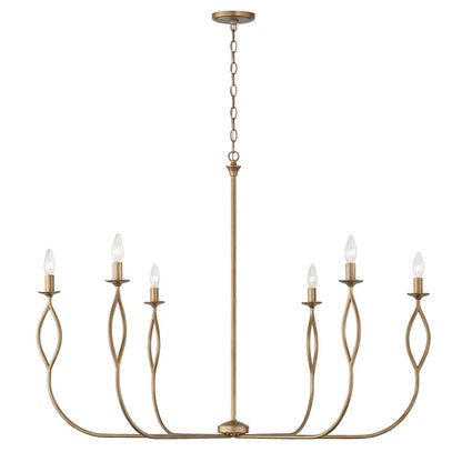 Capital Lighting Cohen 6 Light 44" Chandelier, Mystic Luster - 452563ML