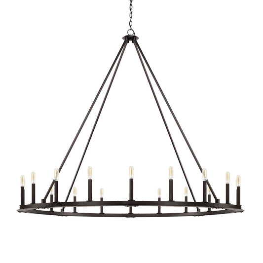 Capital Lighting Pearson 20 Light Chandelier, Black Iron - 4913BI