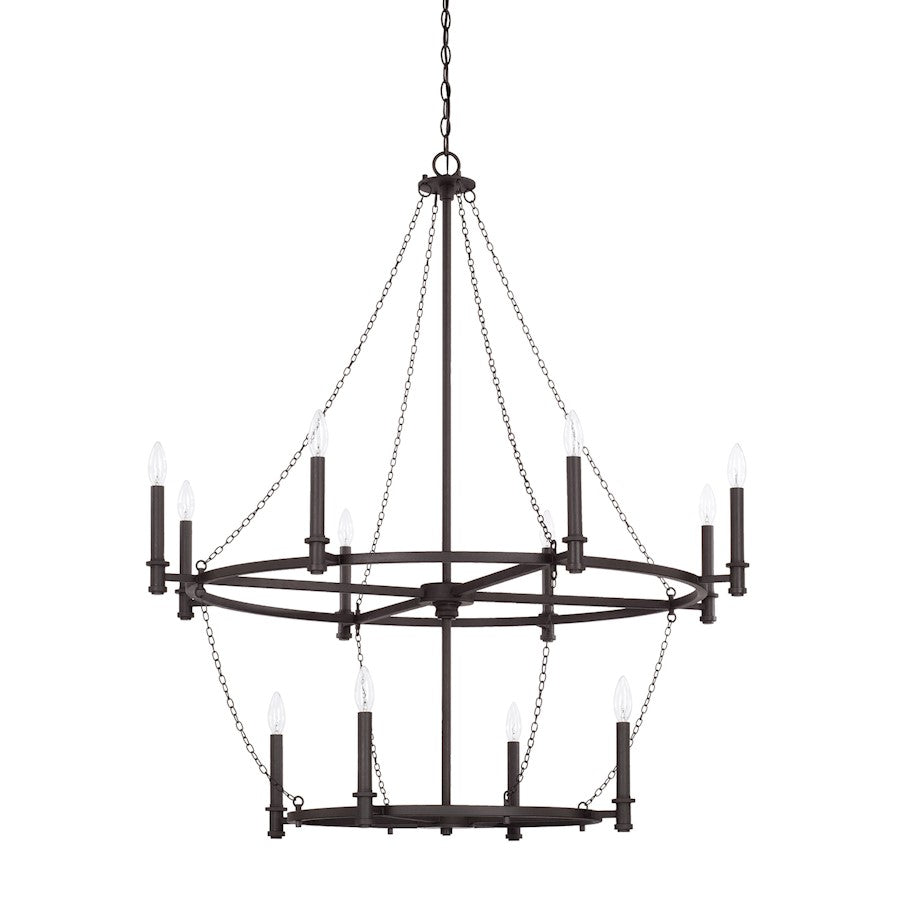 Capital Lighting Lancaster 12 Light Chandelier, Black Iron - 528701BI