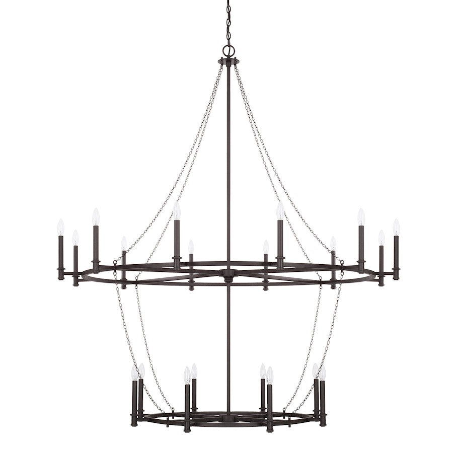 Capital Lighting Lancaster 20 Light Chandelier, Black Iron - 528702BI