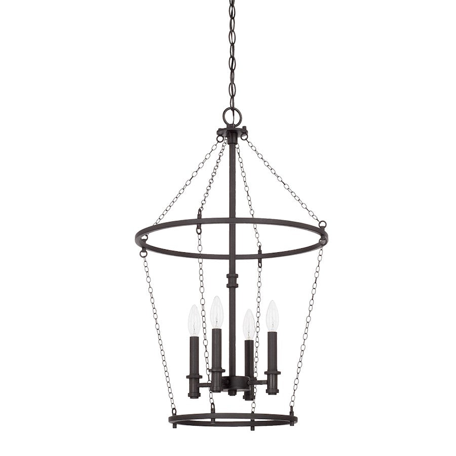 Capital Lighting Lancaster 4 Light Large Foyer, Black Iron - 528742BI