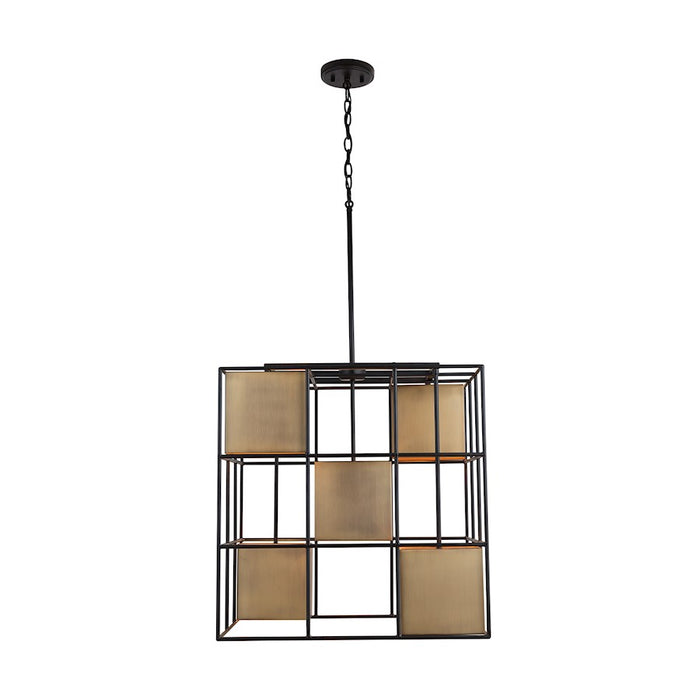 Capital Lighting Paxton 5 Light Foyer, Aged Brass and Black