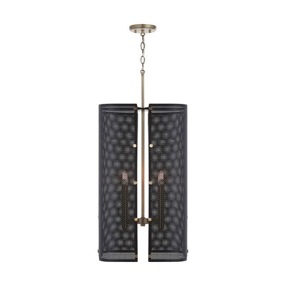 Capital Lighting Dax 4 Light Foyer, Aged Brass and Black