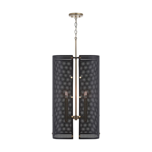 Capital Lighting Dax 4 Light Foyer, Aged Brass and Black