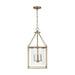 Capital Lighting 4-Light Pendant, Aged Brass/Clear Seeded - 532843AD