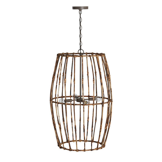 Capital Lighting Sanibel 4 Light Foyer, Blazed Rattan/Nordic Grey - 535741BY