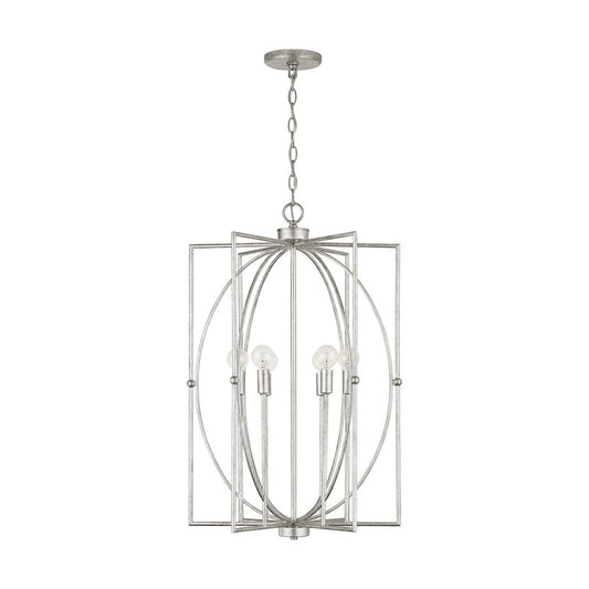 Capital Lighting Oran 6-Light Foyer, Antique Silver - 537961AS