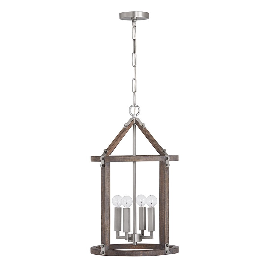 Capital Lighting Hugo 4-Light Foyer, Grey Wash Matte Nickel - 540141GN