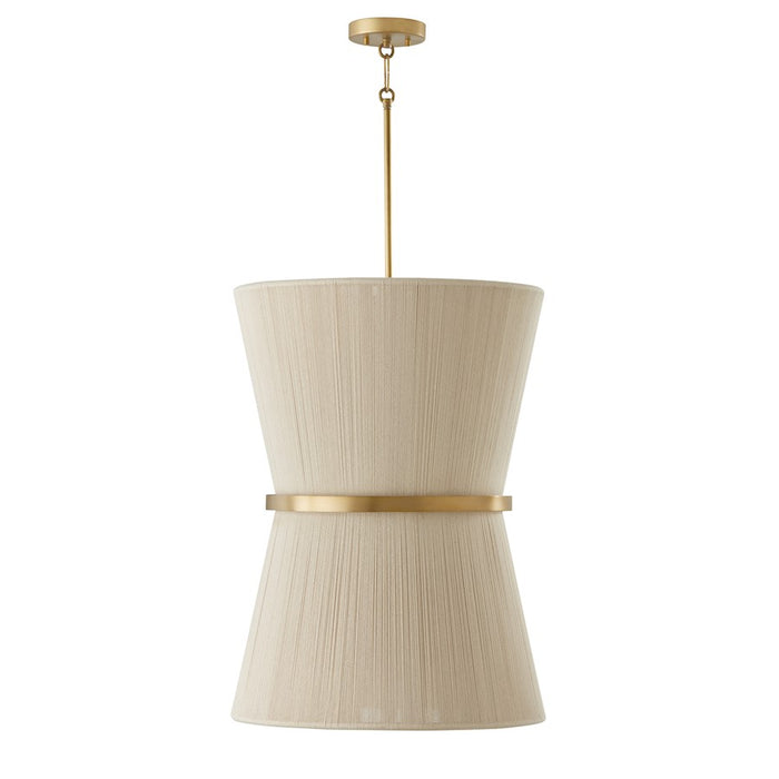 Capital Lighting Cecilia 6 Light Foyer, Bleached Natural Rope/Brass - 541261NP