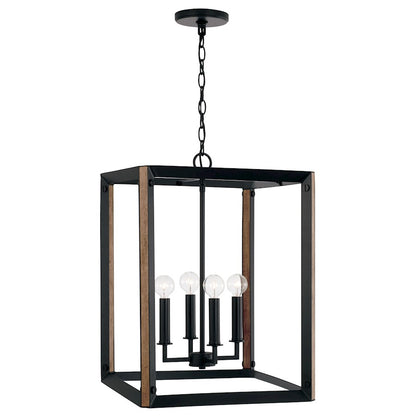 4 Light Foyer, Matte Black