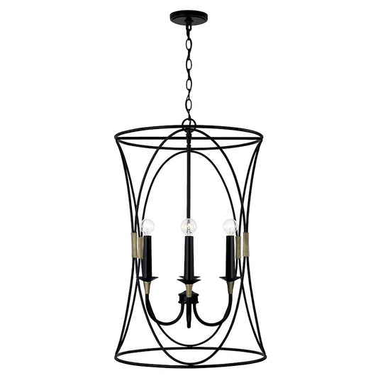 Capital Lighting Amara 4 Light Foyer, Matte Black/Brass - 545641KB