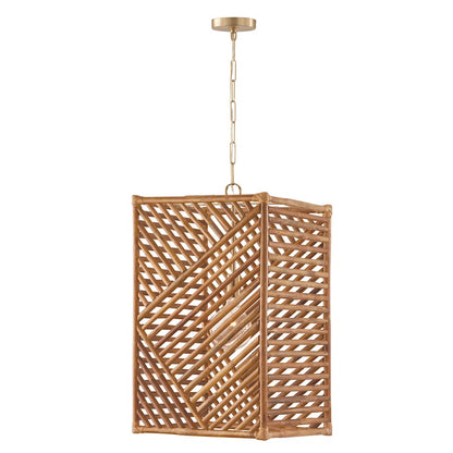 Capital Lighting Soleil 1 Light Foyer Pendant, Brass/Natural - 547411MA