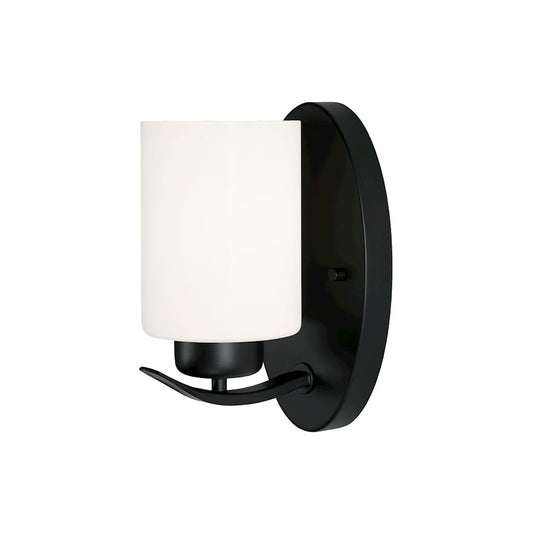 Capital Lighting Dixon 1 Light Sconce, Matte Black/Soft White - 615211MB-338