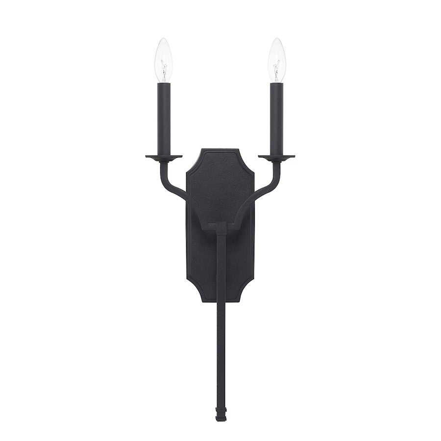 Capital Lighting Ravenwood 2 Light Sconce, Black Iron - 619821BI