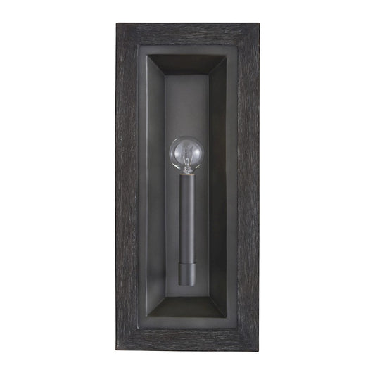 Capital Lighting Ashton 1 Light Candle Sconce, Carbon Grey/Grey Iron - 635811CI