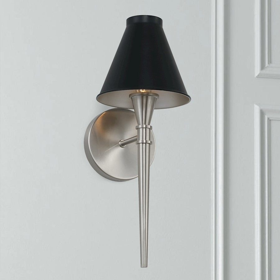 1 Light Wall Sconce, Black Tie