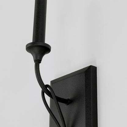 1 Light Wall Sconce, Black Iron