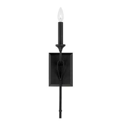 1 Light Wall Sconce, Black Iron