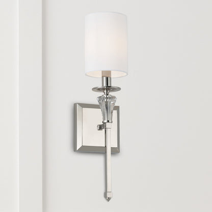 1 Light Wall Sconce, Polished Nickel