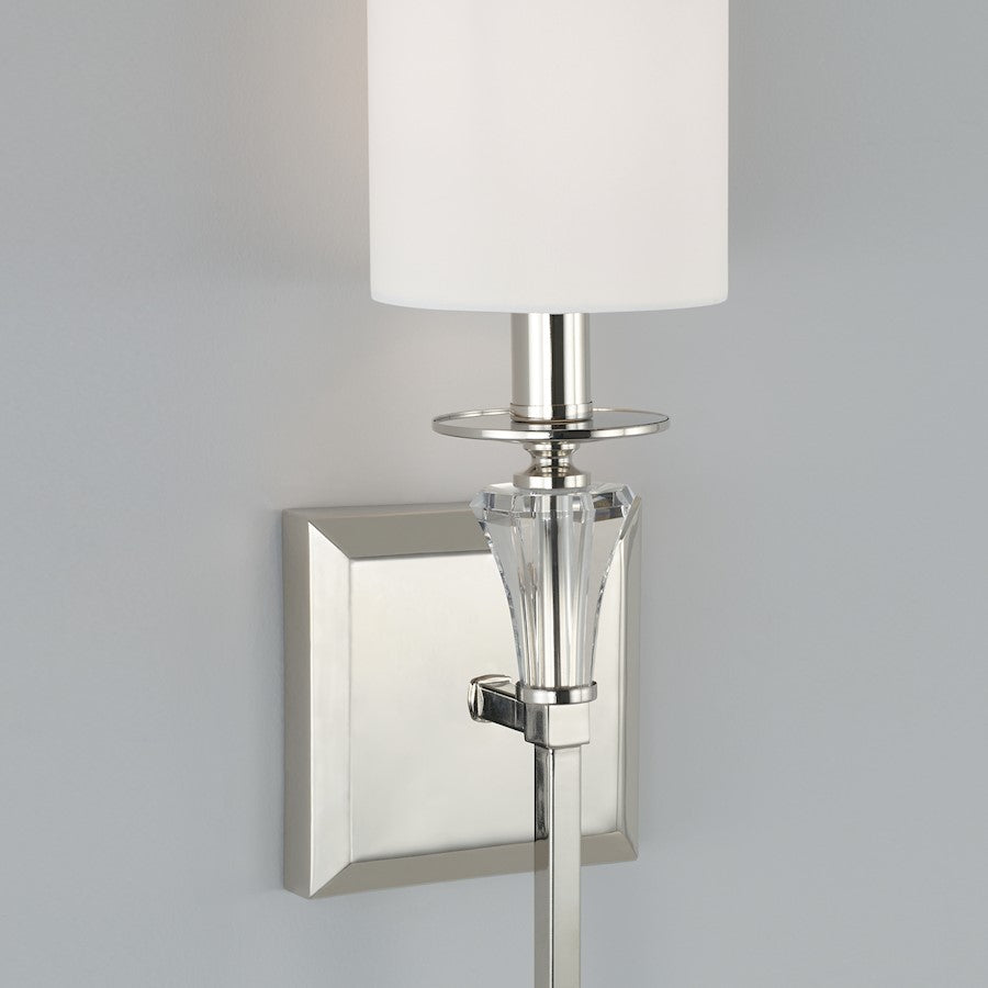 1 Light Wall Sconce, Polished Nickel