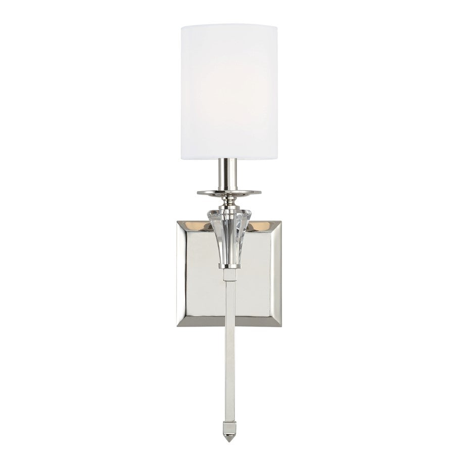 1 Light Wall Sconce, Polished Nickel