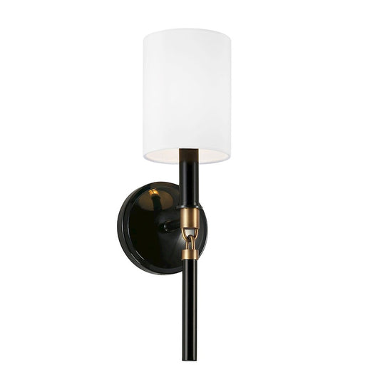 Capital Lighting Beckham 1 Light Sconce, Glossy Black/Brass - 641911YA-700