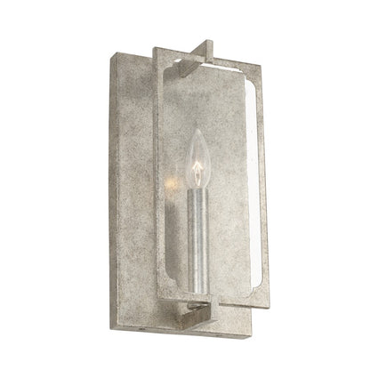 Capital Lighting Merrick 1 Light Sconce, Antique Silver/Clear Seeded - 643411AS