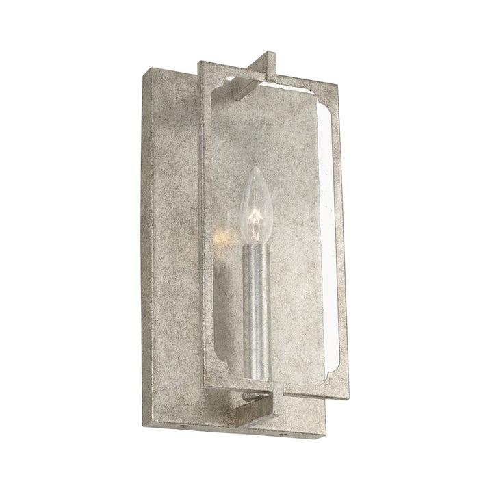 Capital Lighting Merrick 1 Light Sconce, Antique Silver/Clear Seeded - 643411AS