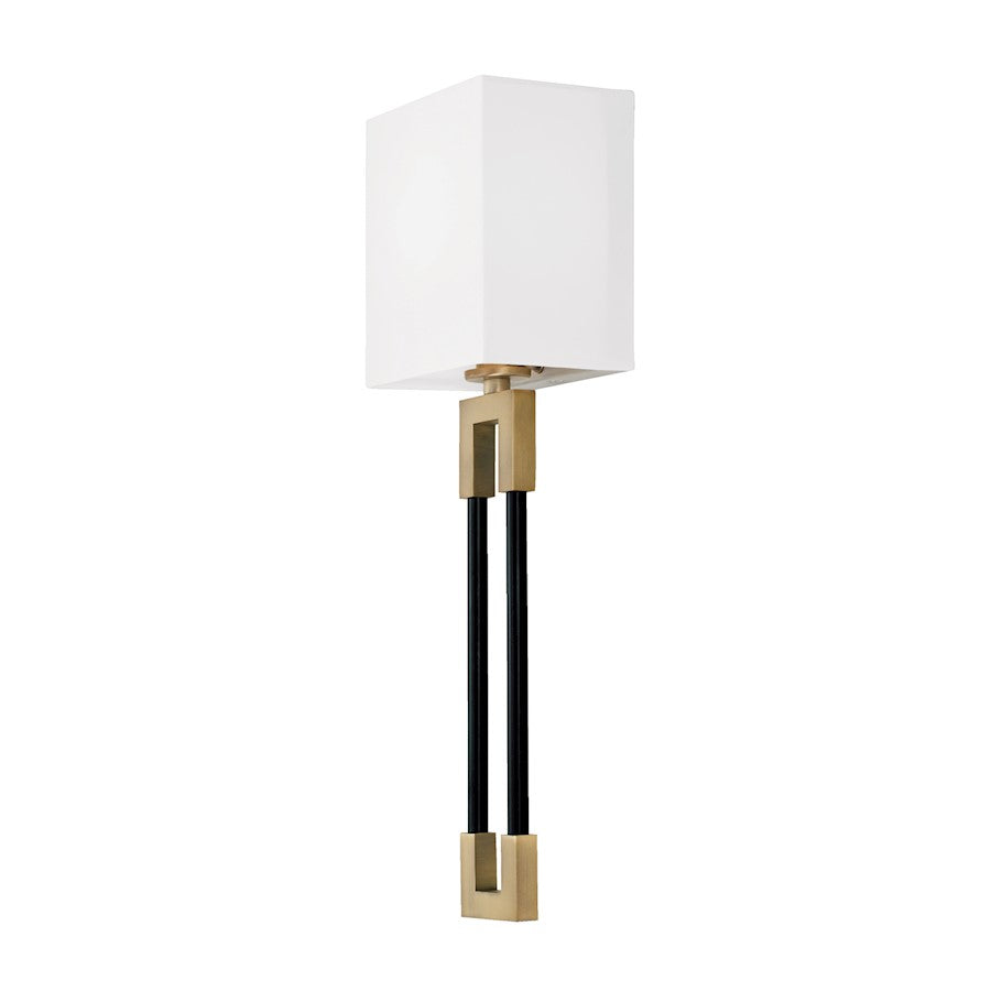 Capital Lighting Bleeker 1 Light Sconce, Aged Brass/Black - 644711AB