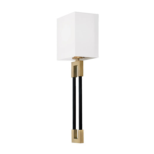 Capital Lighting Bleeker 1 Light Sconce, Aged Brass/Black - 644711AB