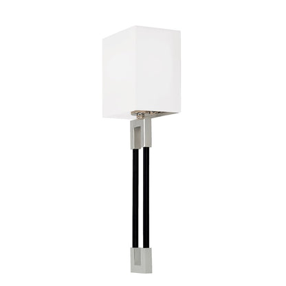 Capital Lighting Bleeker 1 Light Sconce, Polished Nickel/Black - 644711NK