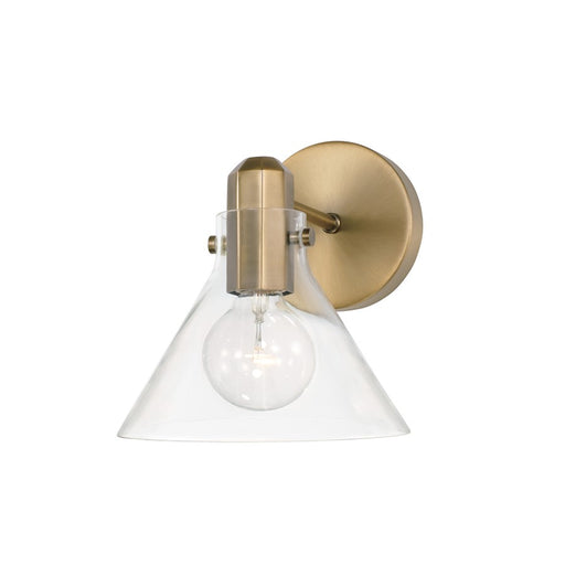 Capital Lighting Greer 1 Light Sconce, Aged Brass/Clear - 645811AD-528