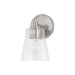 Capital Lighting Baker 1 Light Sconce, Nickel/Clear Seeded - 646911BN-533