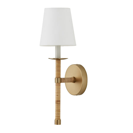 Capital Lighting Tulum 1 Light Wall Sconce, Brass/Natural - 647211MA-705