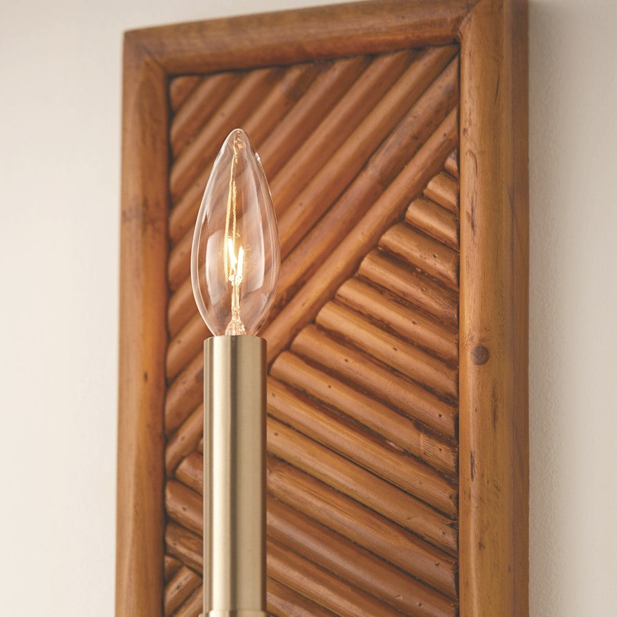 Soleil 1 Light Wall Sconce, Brass/Natural