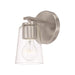 HomePlace Lighting Portman 1 Light Wall Sconce, Nickel/Clear - 648611BN-537