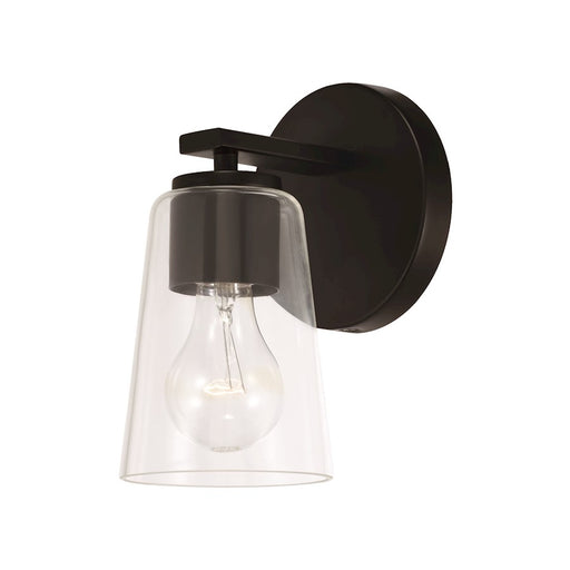 HomePlace Lighting Portman 1 Light Wall Sconce, Black/Clear - 648611MB-537