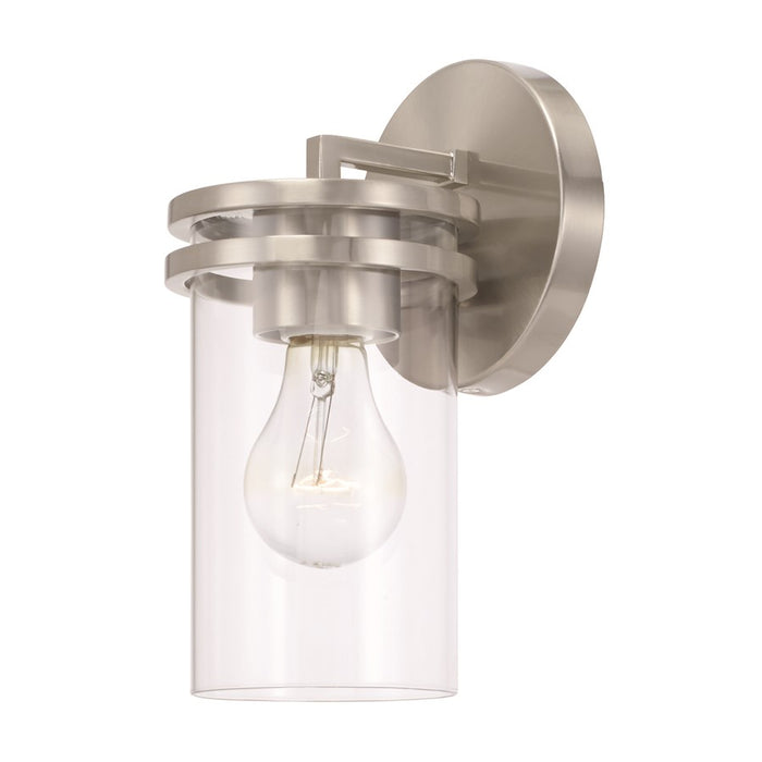 HomePlace Lighting Fuller 1 Light Wall Sconce, Nickel/Clear - 648711BN-539