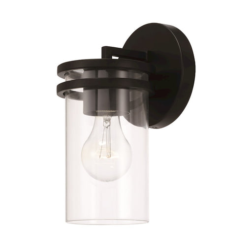 HomePlace Lighting Fuller 1 Light Wall Sconce, Black/Clear - 648711MB-539