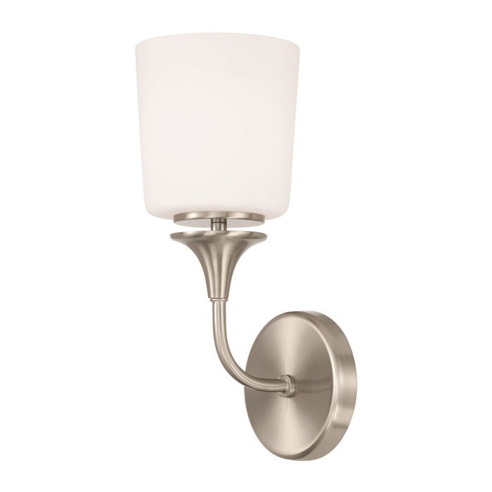 HomePlace Lighting Presley 1 Light Wall Sconce, Nickel/Soft White - 648911BN-541