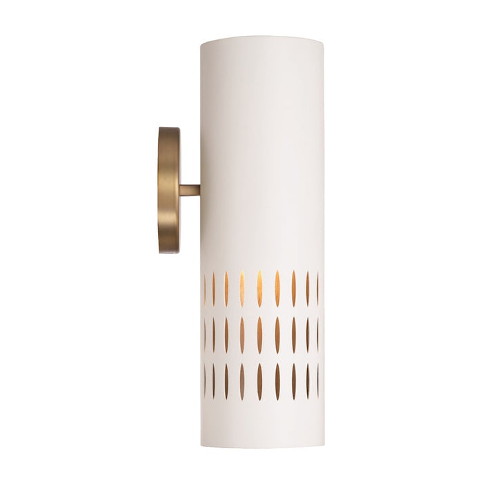 Capital Lighting Dash 1 Light Wall Sconce, Aged Brass/White
