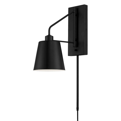 Capital Lighting Alden 1 Light Sconce, Black/White Interior - 651311MB