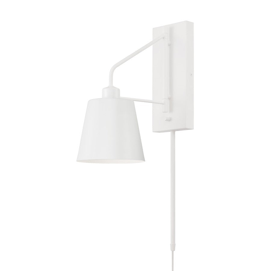 Capital Lighting Alden 1 Light Sconce, White/White - 651311WE