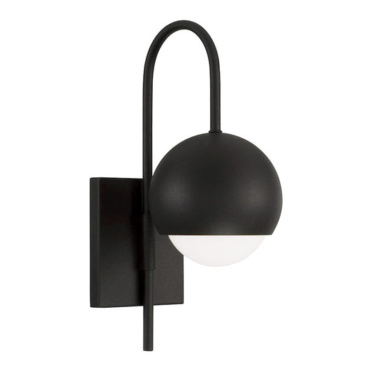 Capital Lighting Dolby 1 Light Sconce, Black Iron/Soft White - 651611BI