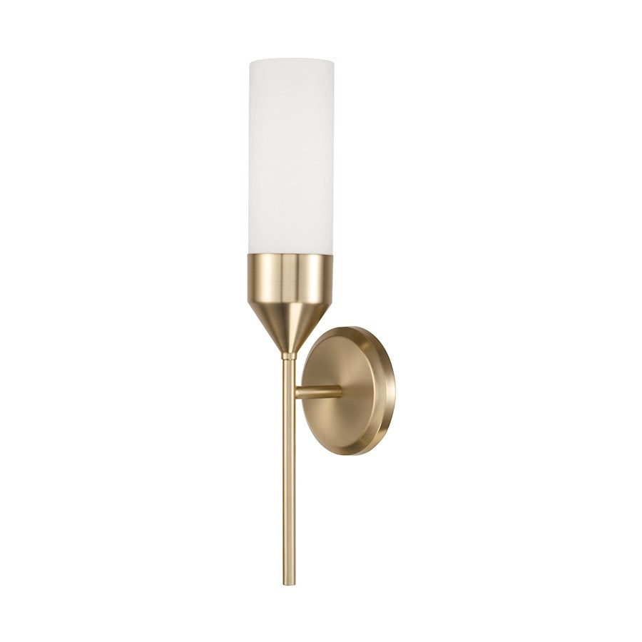 Capital Lighting Devon 1 Light Sconce, Brass/Soft White - 652411MA