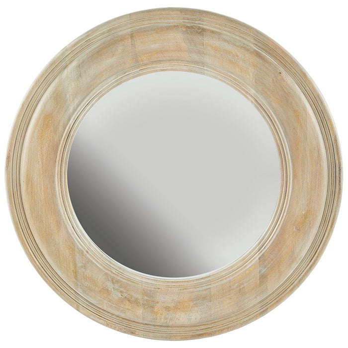 Capital Lighting Round Decorative Mirror, White Washed Wood/Gold Leaf - 730205MM